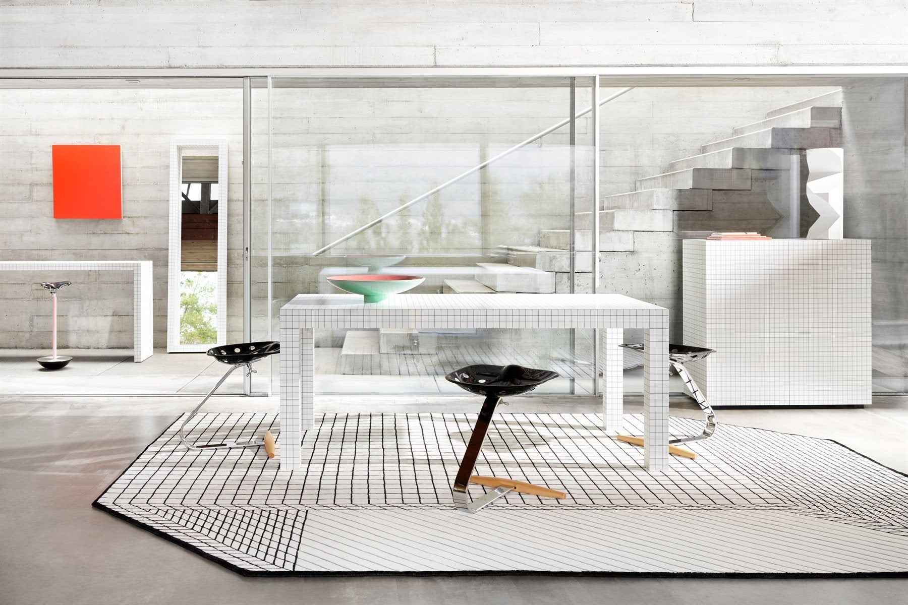 Zanotta furniture in living room showcase