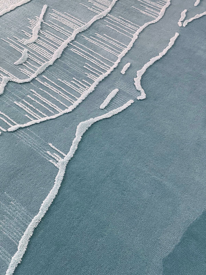 Surf Rug by Volver Studios in blue