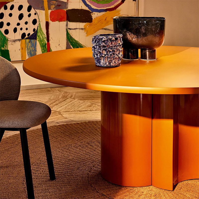 Bol Round Dining Table by Zanotta in orange
