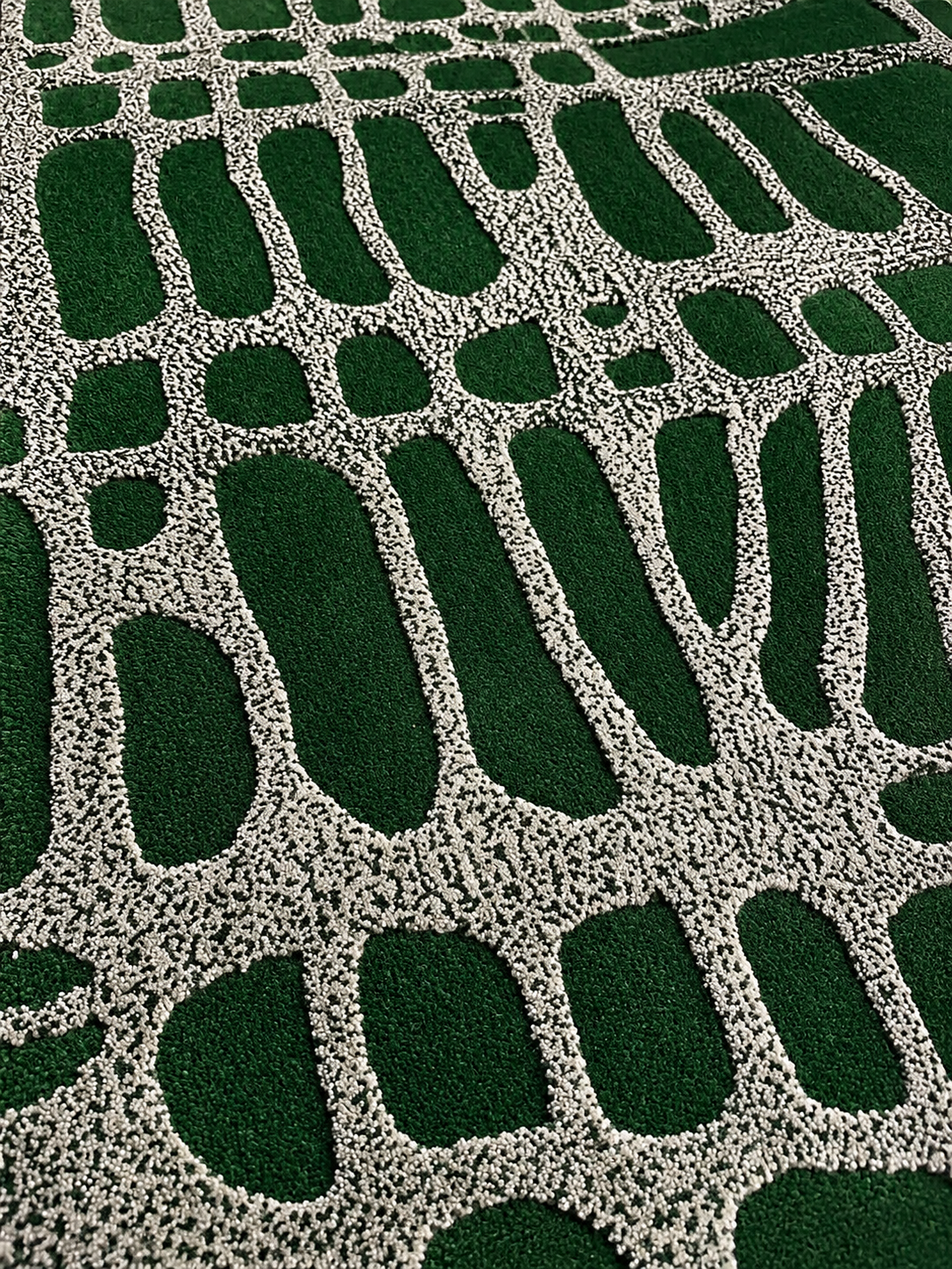Uma green rug by volver modern loft organic natural rug pattern closeup