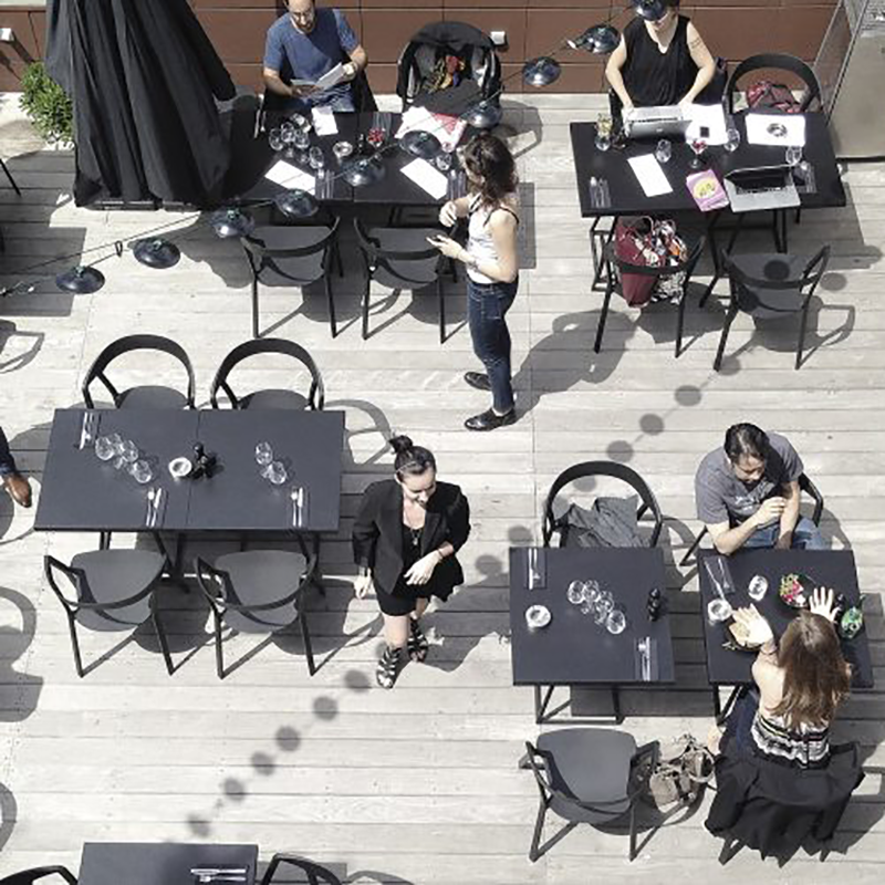 Restaurant Compas Armchairs by Kristalia in black