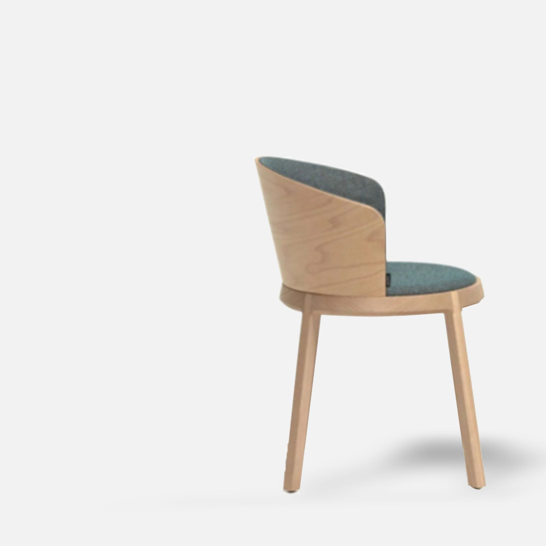 Semi upholstered modern curved dining chair