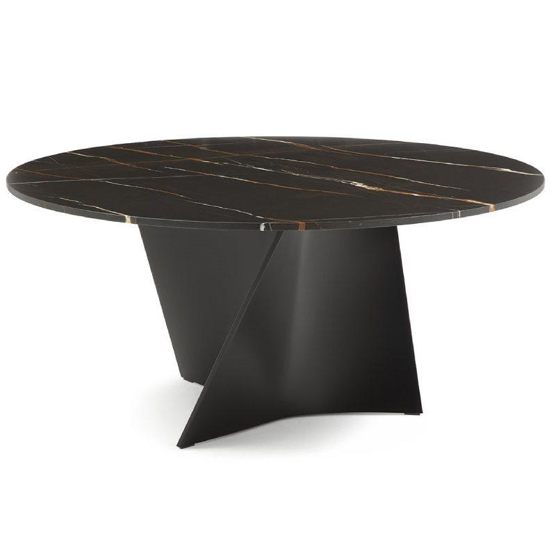 Elica Round Dining Table by Zanotta in black