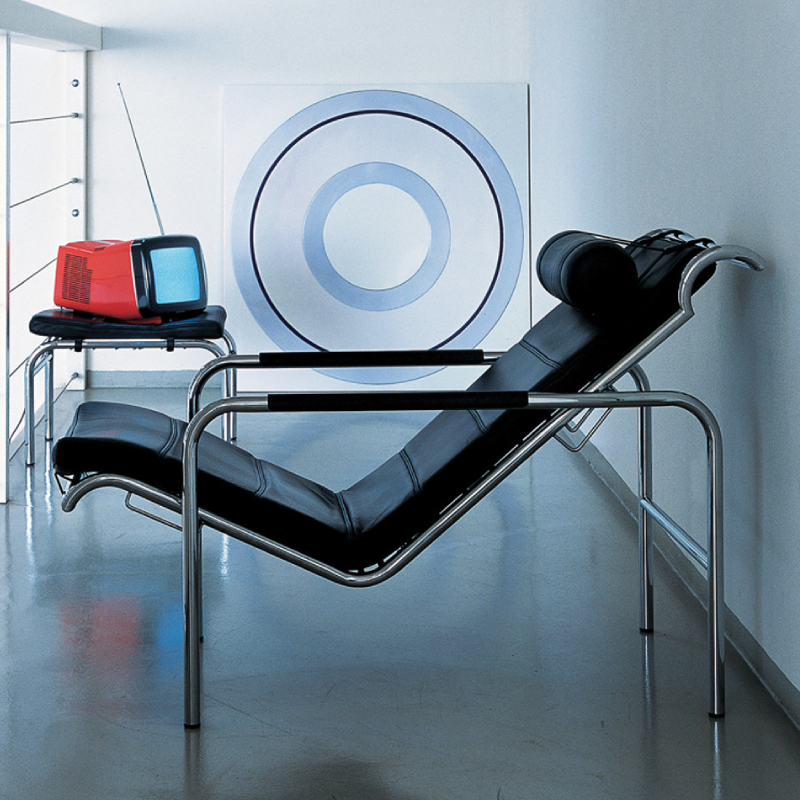 Genni Lounge Chair by Zanotta in black leather