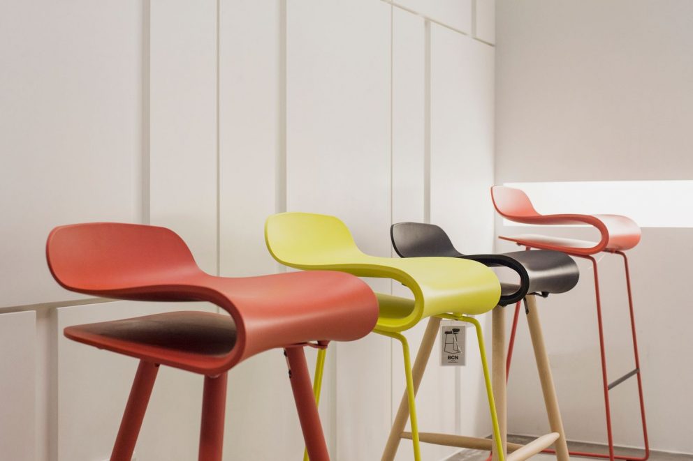unique bar stools in multiple colors
