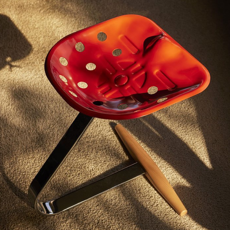 Mezzadro Stool by Zanotta on carpet floor