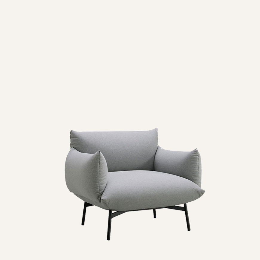Gray armchair on a white background
