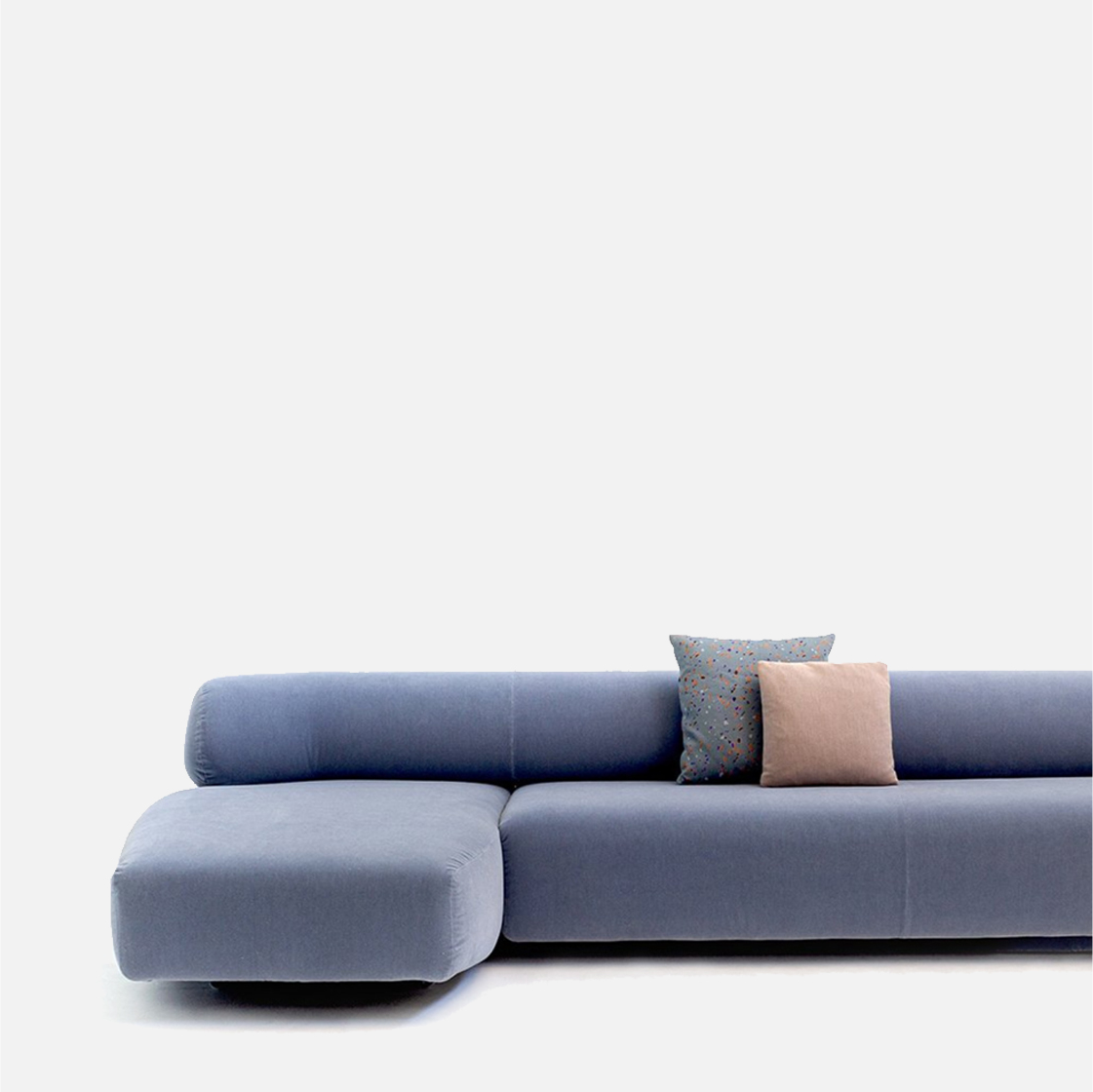 modular sofa in blue contemporary style with pillows