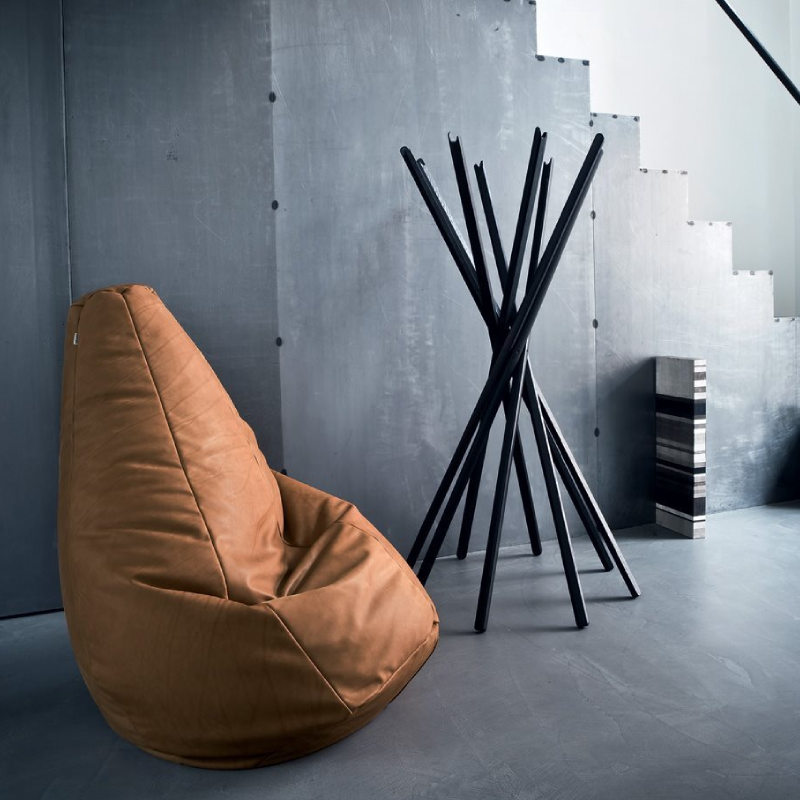 Sacco Bean Bag Zanotta in brown leather