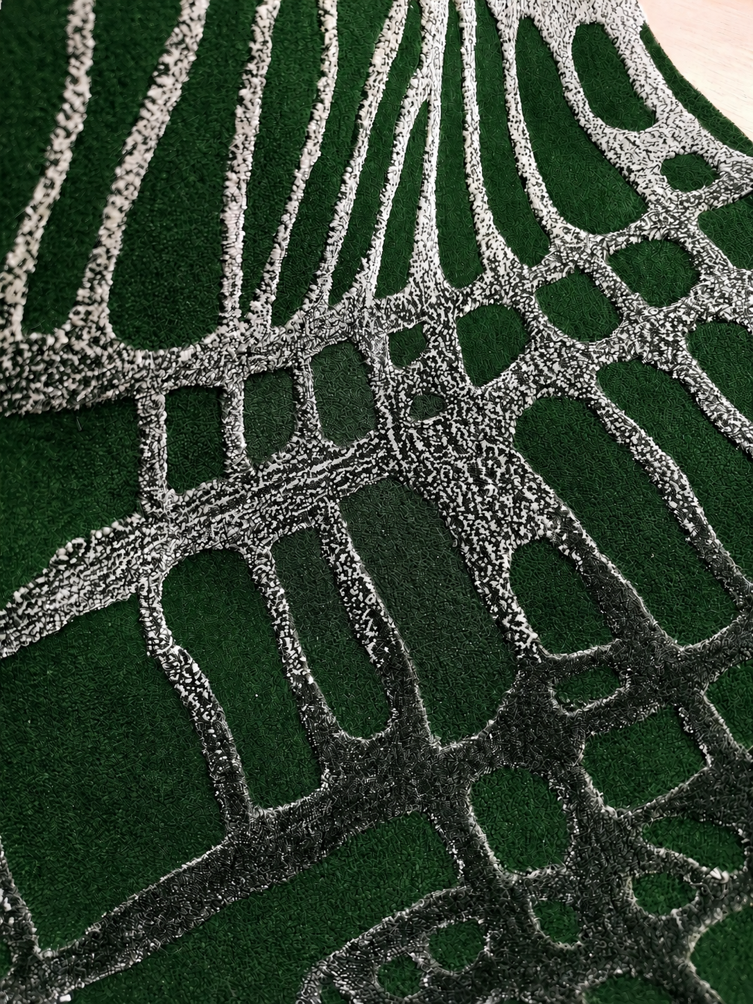 Uma green rug by volver modern loft organic natural rug pattern closeup