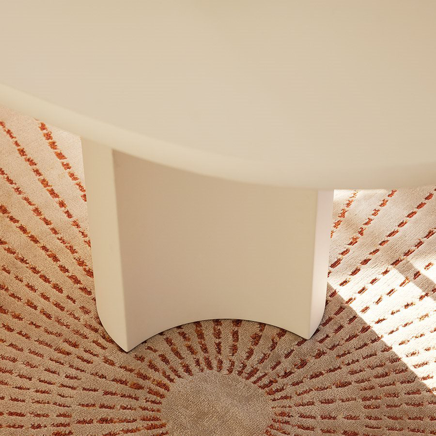 closeup details of Bol Table by Zanotta