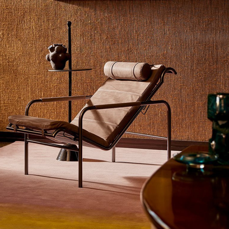 Genni Lounge Chair Zanotta in brown leather