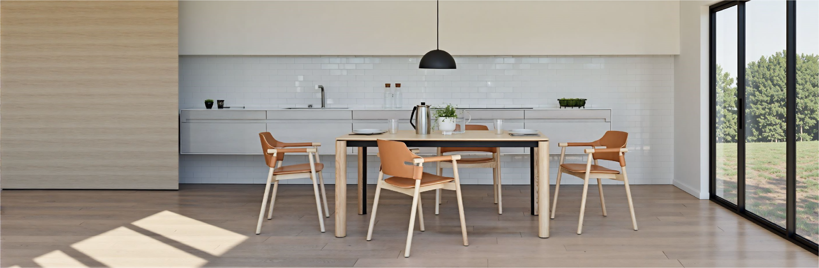 Luxury modern table chairs in kitchen