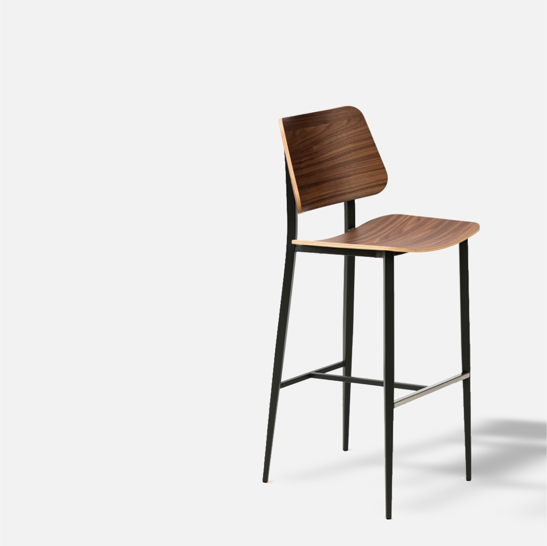 modern luxury wooden stool with footrest