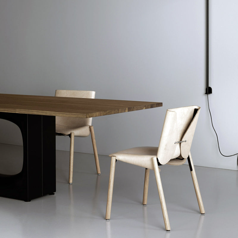 Table and 1085 Edition Chairs in natural Leather by Kristalia