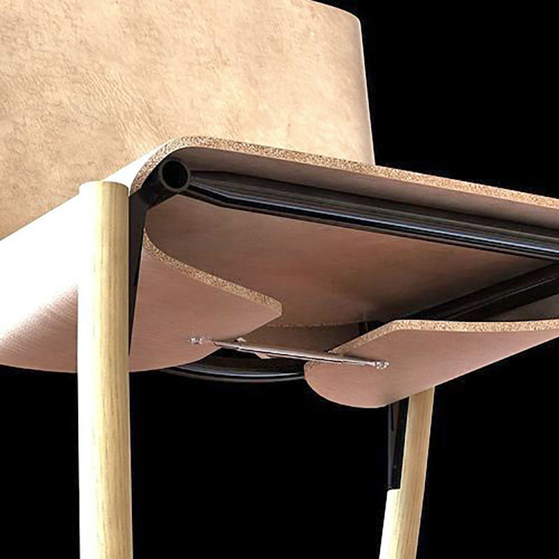 Closeup details of Natural 1085 Edition Leather Chair by Kristalia