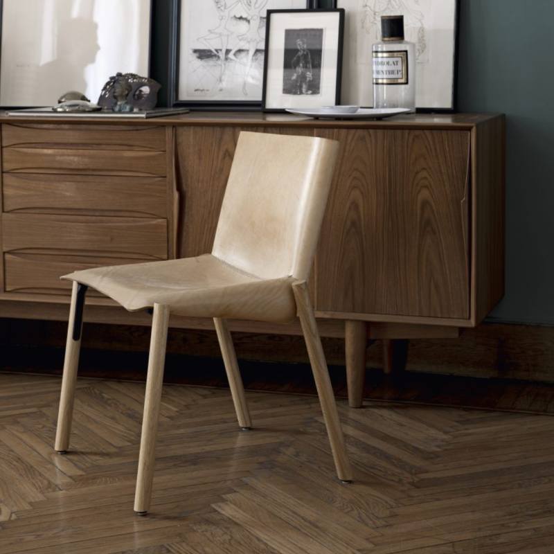 Natural 1085 Edition Italian Leather Chair by Kristalia