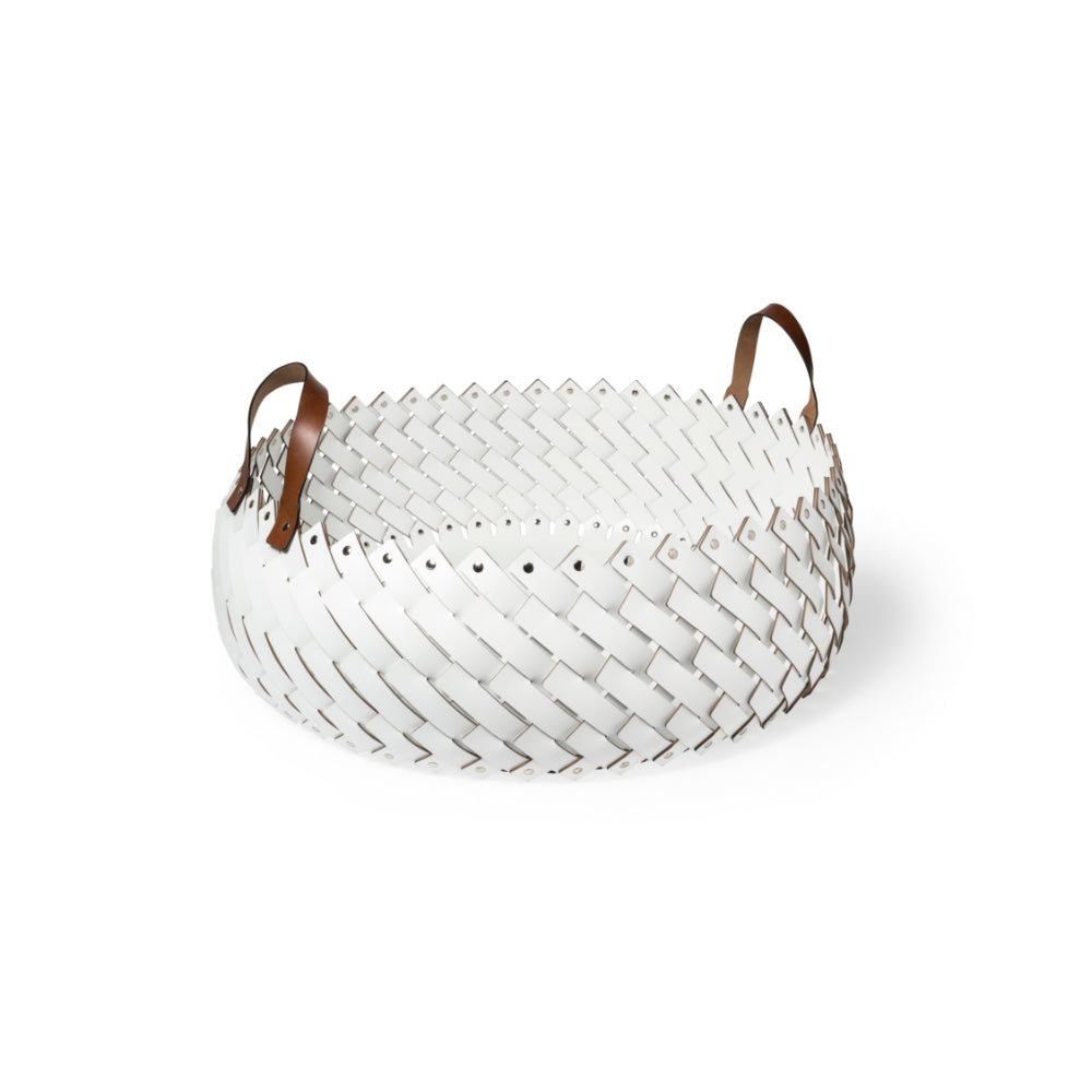 pinetti basket white large with tan handles