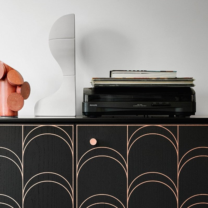 closeup of Celia modern cabinet by Miniforms in Italy
