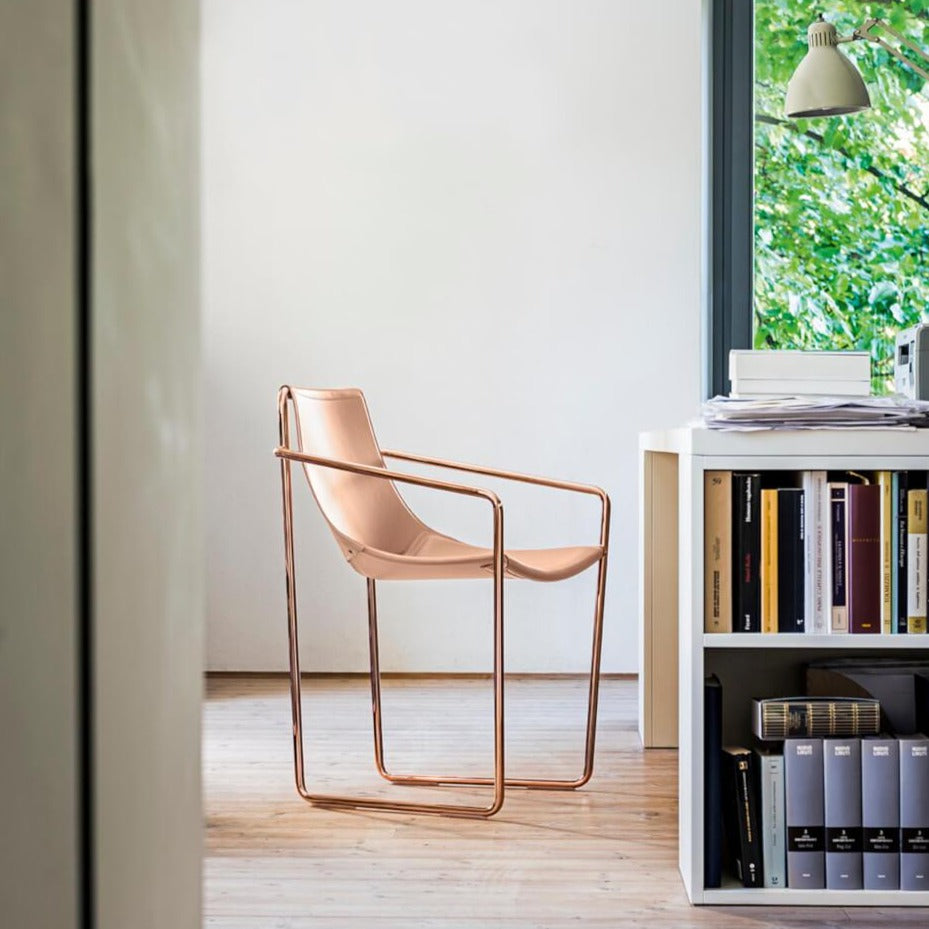pink Apelle leather armchair by Italian brand Midj