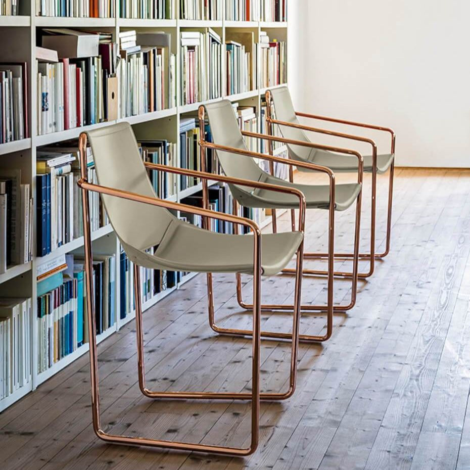 Apelle leather armchairs by Italian brand Midj in library