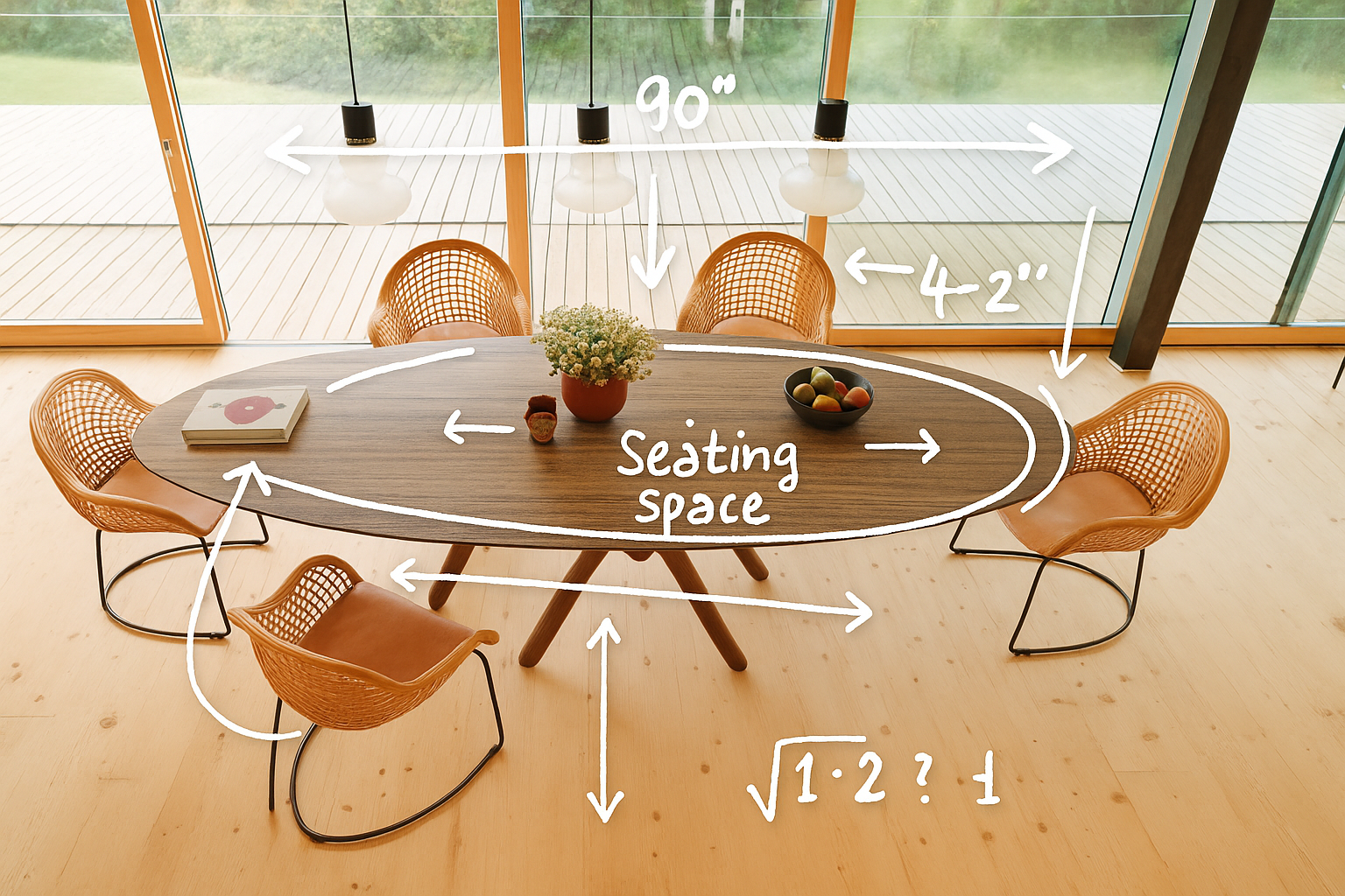 Oval shaped table sketched up