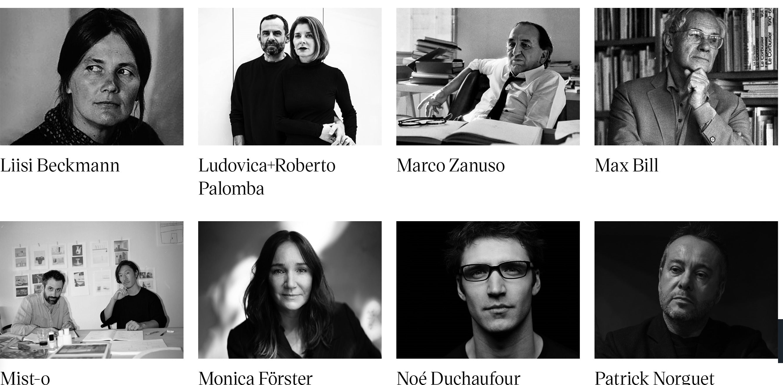 Italian furniture brand Zanotta's designers and architects