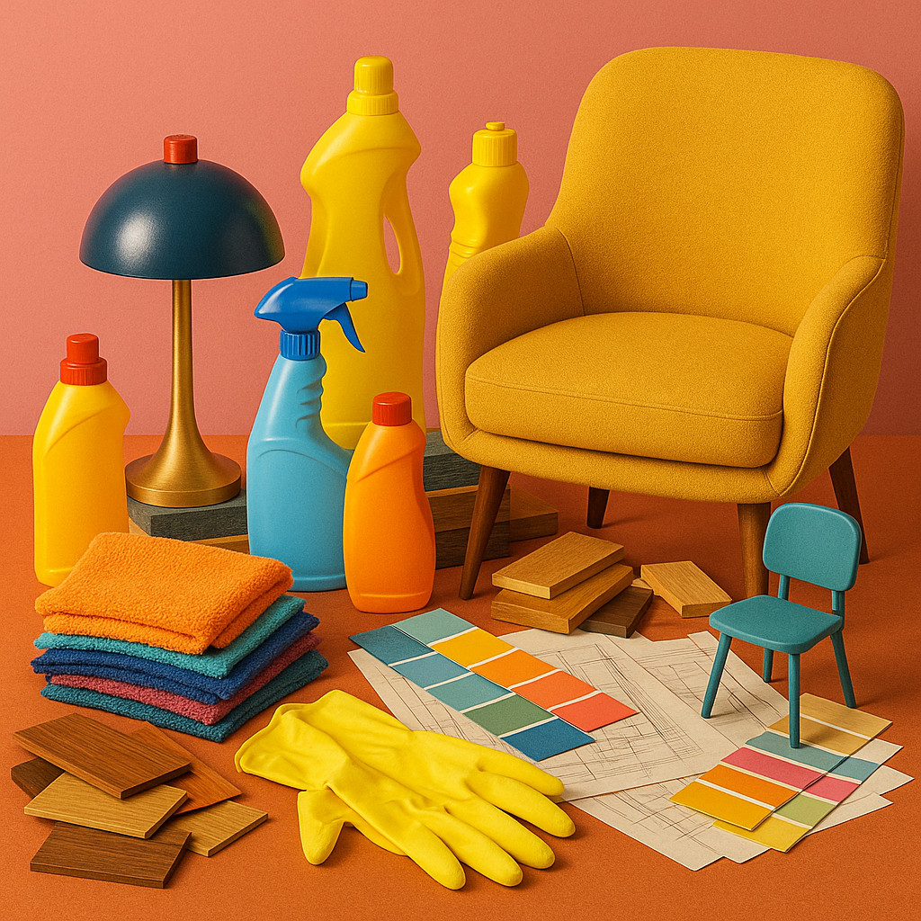 cleaning dining chairs mix image