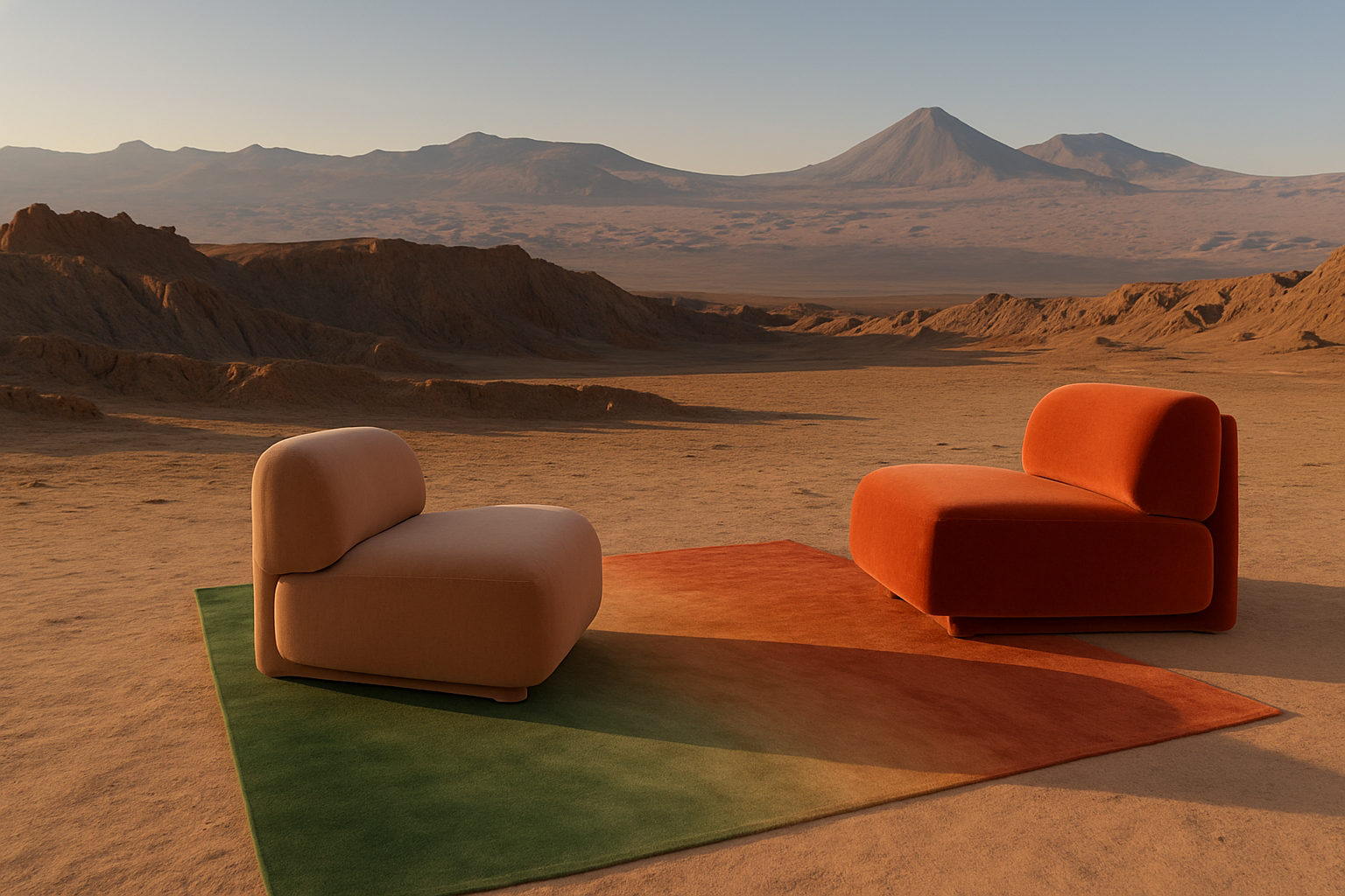 Moroso Gogan lounge chairs in dessert