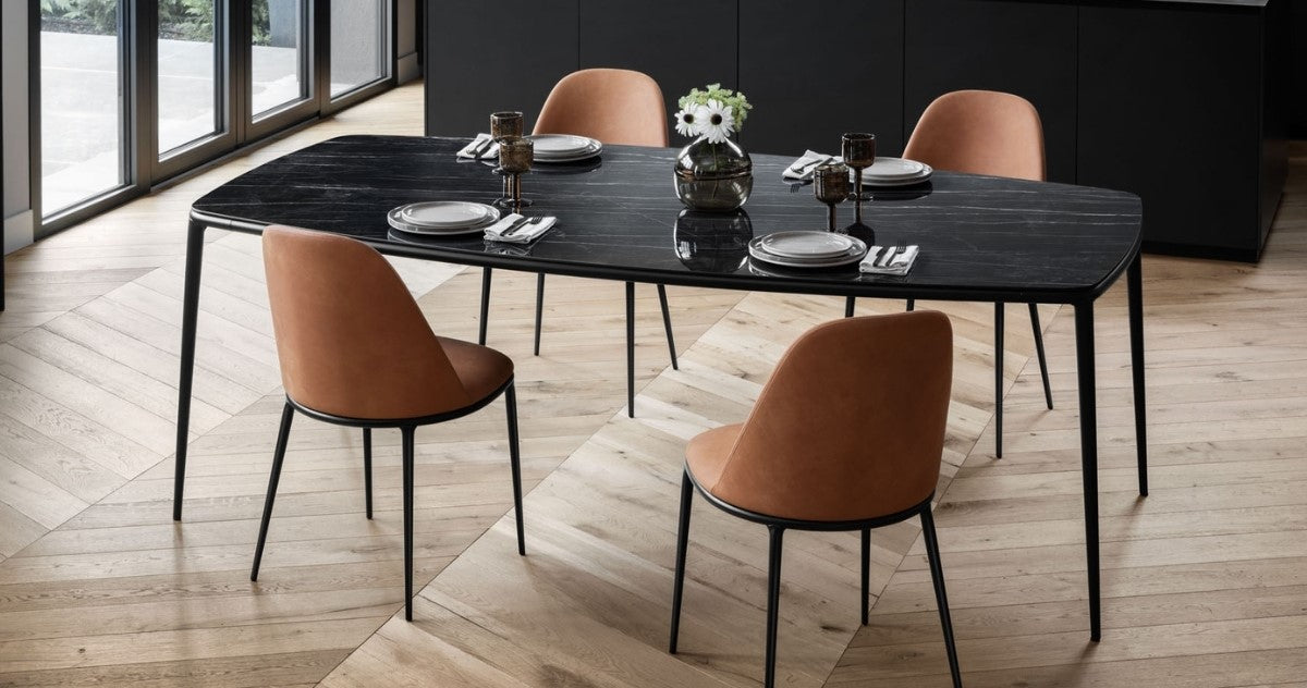 four leg table by midj and chairs