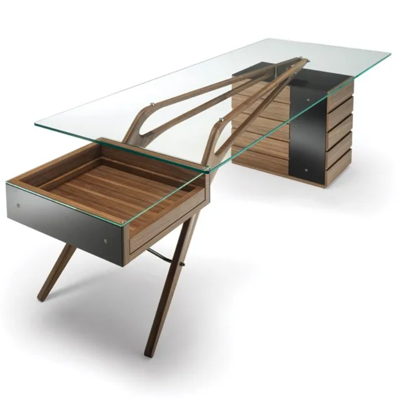 Cavour Desk carlo mollino in caneletto walnut
