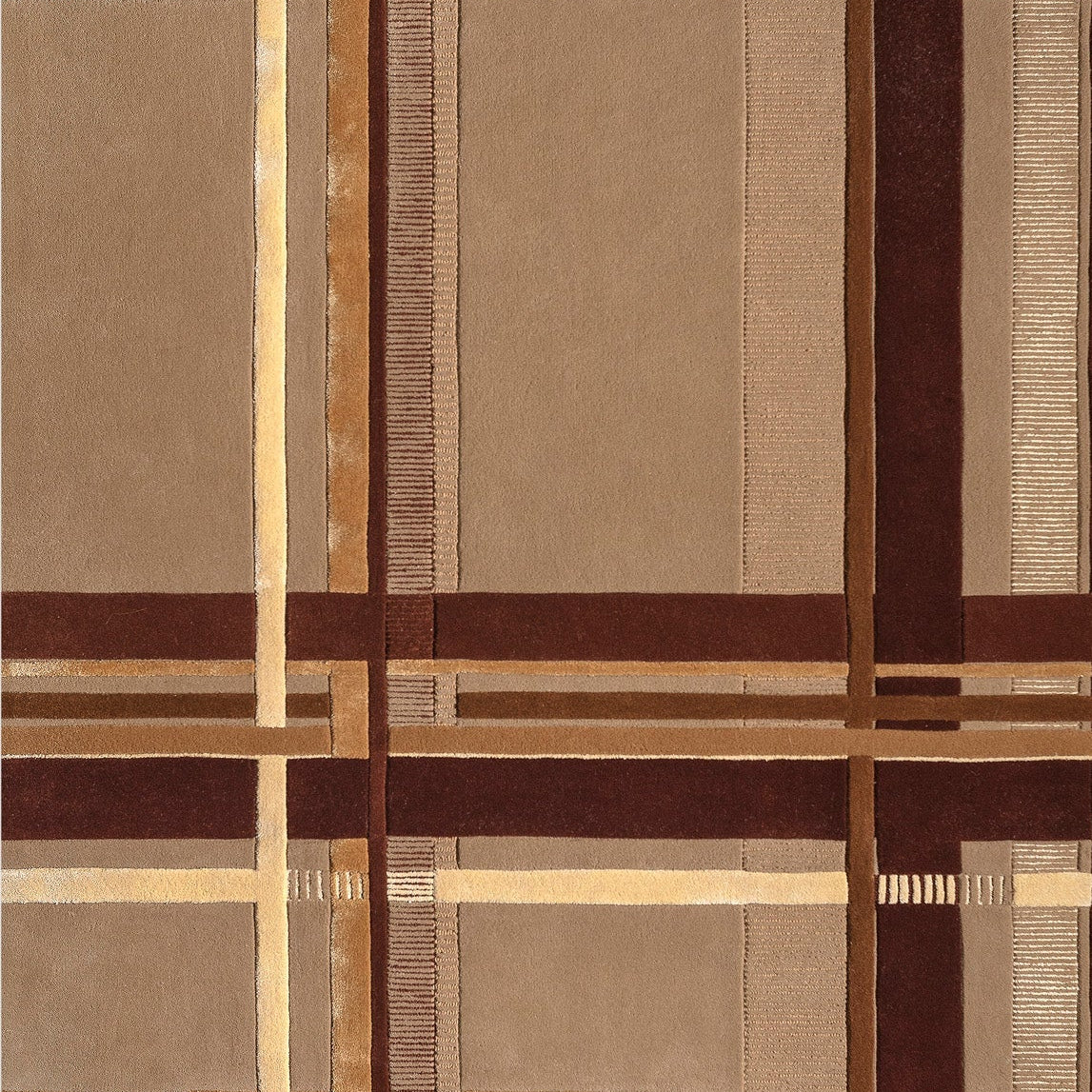 Volver Ruter Patterned rug with brown and beige colors