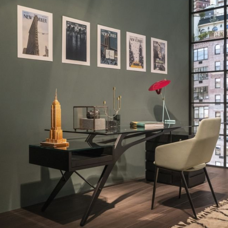 Cavour Desk by Zanotta in black oak