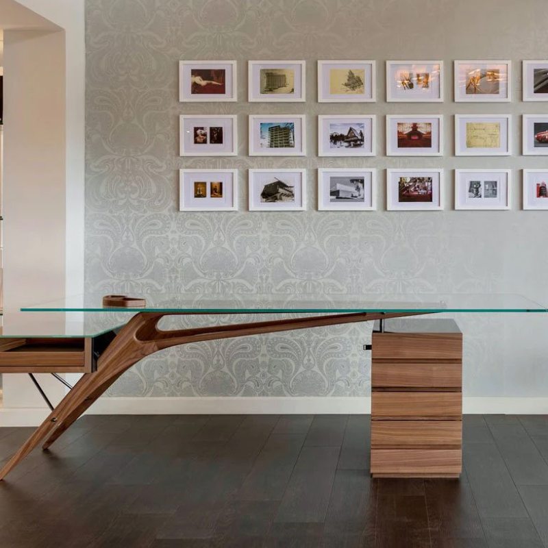 Cavour Desk by Zanotta in caneletto Walnut