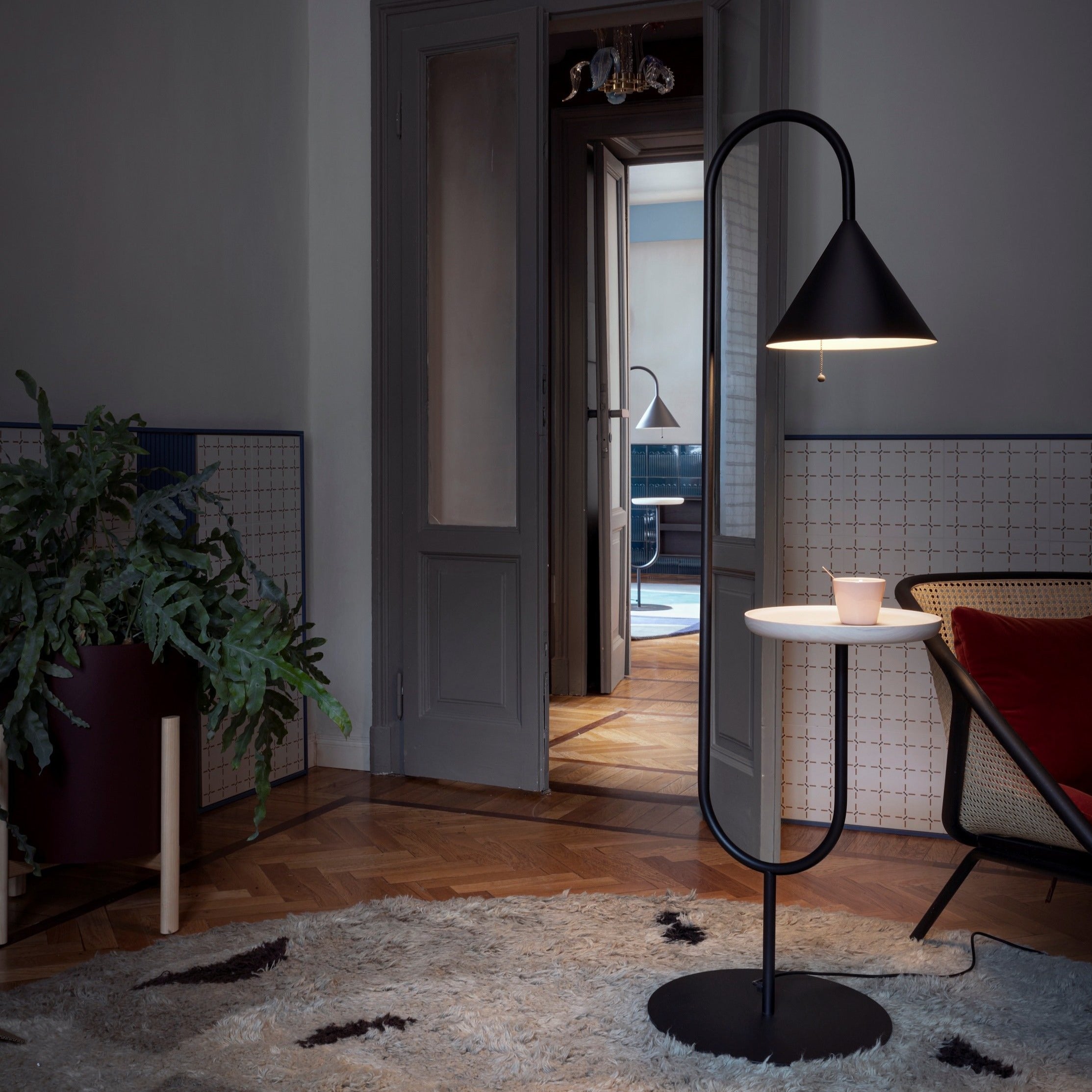 floor lamp with table