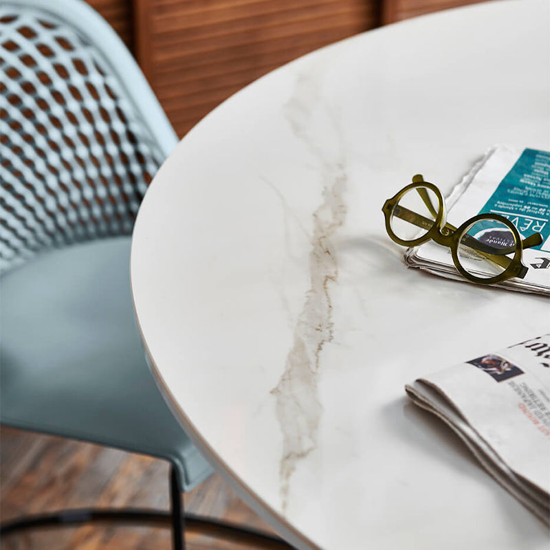 round glass dining table